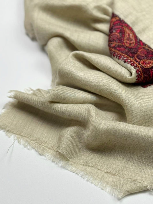 Premium Kashmiri Romal – Woven Paisley Border Men’s Scarf