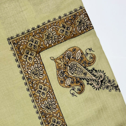 Premium Kashmiri Romal – Woven Paisley Border Men’s Scarf