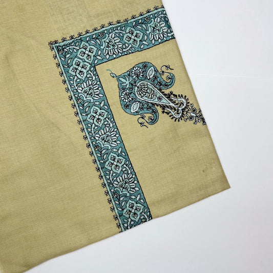 Premium Kashmiri Romal – Woven Paisley Border Men’s Scarf