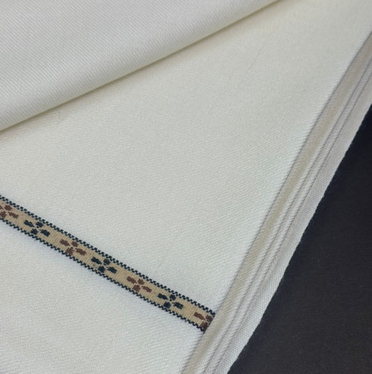 Gents Off White Shawl – Premium Australian Wool | One Border | Lightweight Luxury