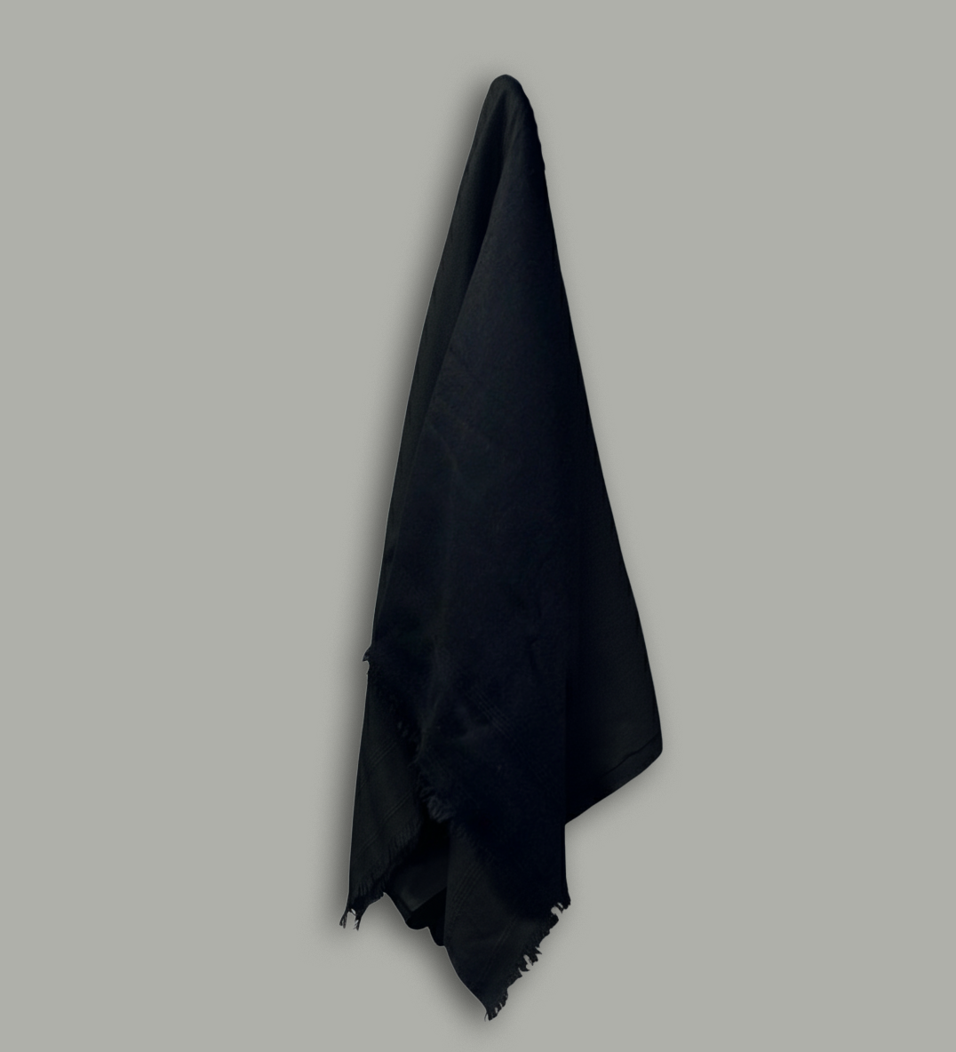 Gents Black Pure Wool Shawl | One Border | 500g | Full Size Luxury