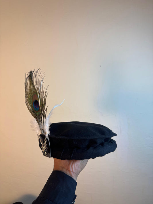 Chitrali Cap with Peacock Feather & Markhor Lapel Pin – Premium Traditional Headwear
