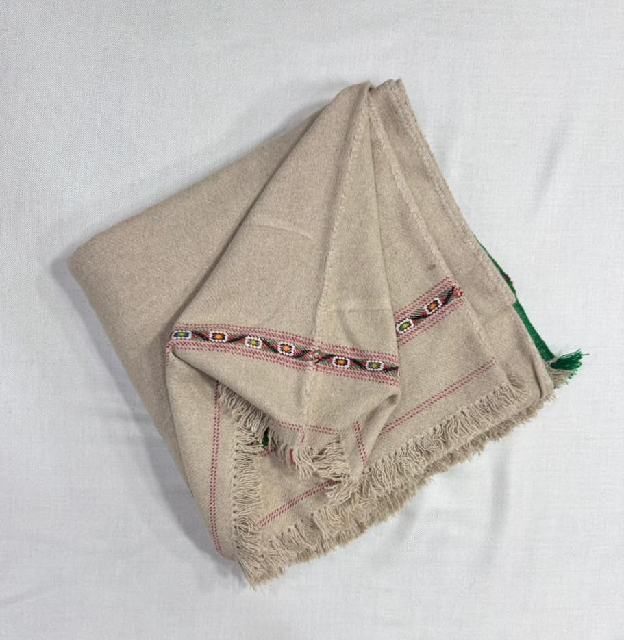 Tana Bana Pure Pashmina Wool made Dhusa | Double Pat| Traditional Bail