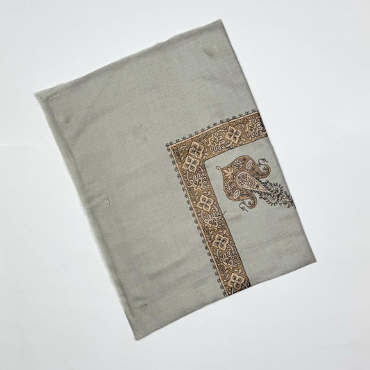 Premium Kashmiri Romal – Woven Paisley Border Men’s Scarf