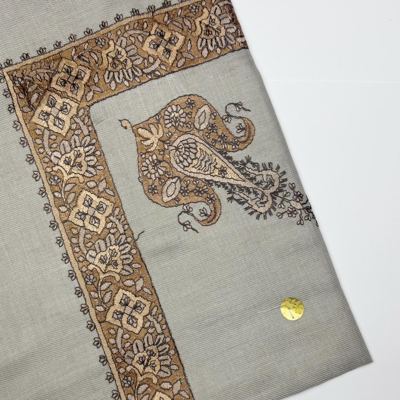 Premium Kashmiri Romal – Woven Paisley Border Men’s Scarf