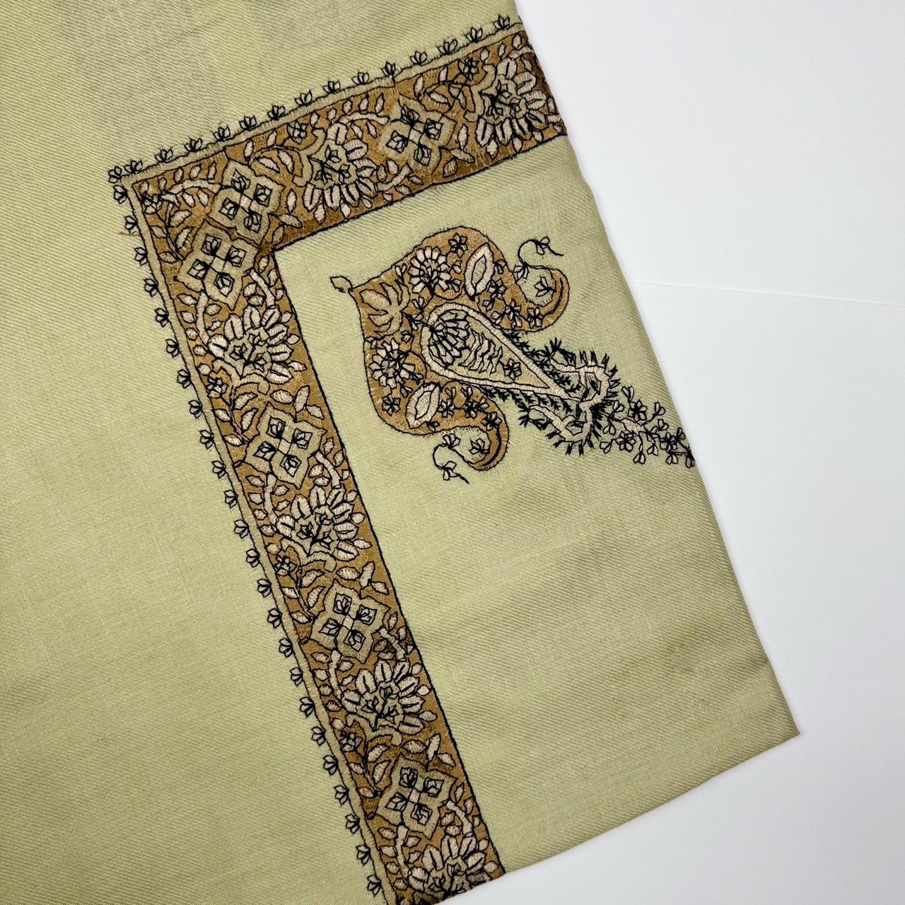 Premium Kashmiri Romal – Woven Paisley Border Men’s Scarf