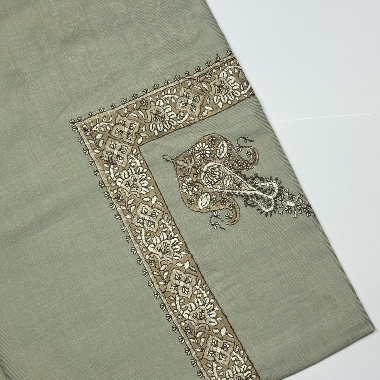 Premium Kashmiri Romal – Woven Paisley Border Men’s Scarf