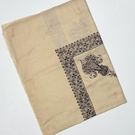 Premium Kashmiri Romal – Woven Paisley Border Men’s Scarf